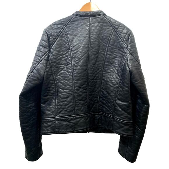 Marc New York Vegan Leather Cafe Racer Motorcycle Biker Jacket | M/L - Picture 7 of 11